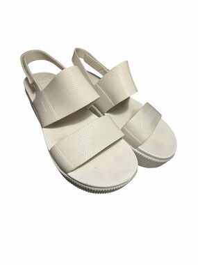 Reef Water Vista Higher Wedgel White Women’s Slide Sandals Sz 9